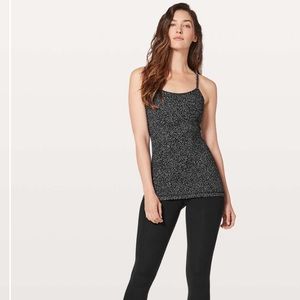 Black polka dot power y tank lululemon